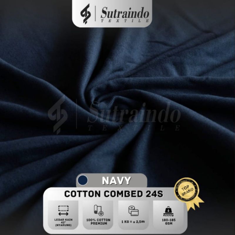 KAIN COTTON COMBED 24S (NAVY) PER 0.5 KG