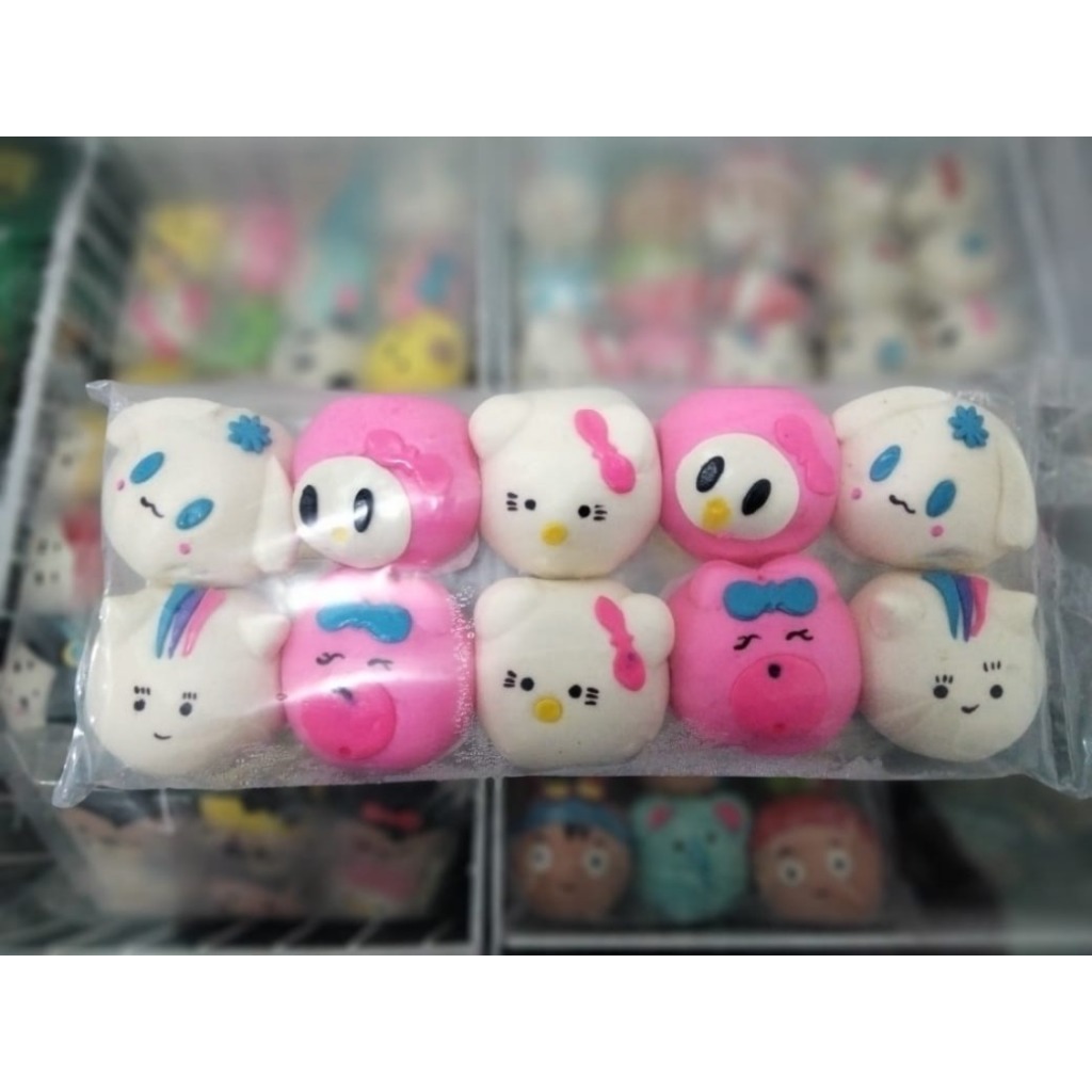 

Bakpao Karakter Hello Kitty mix (Coklat, Coklat Keju, Coklat Oreo) isi 10 pcs