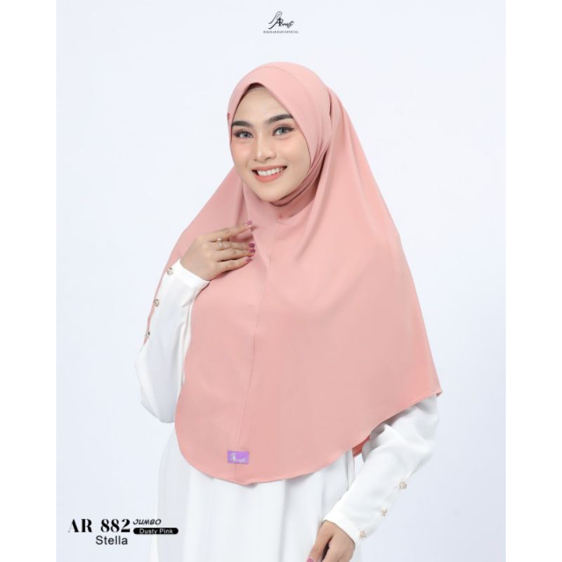 Ar 882 Jumbo//Hijab instan non pet//Hijab simpel non pet//hijab non pet kekinian// hijab instan keki