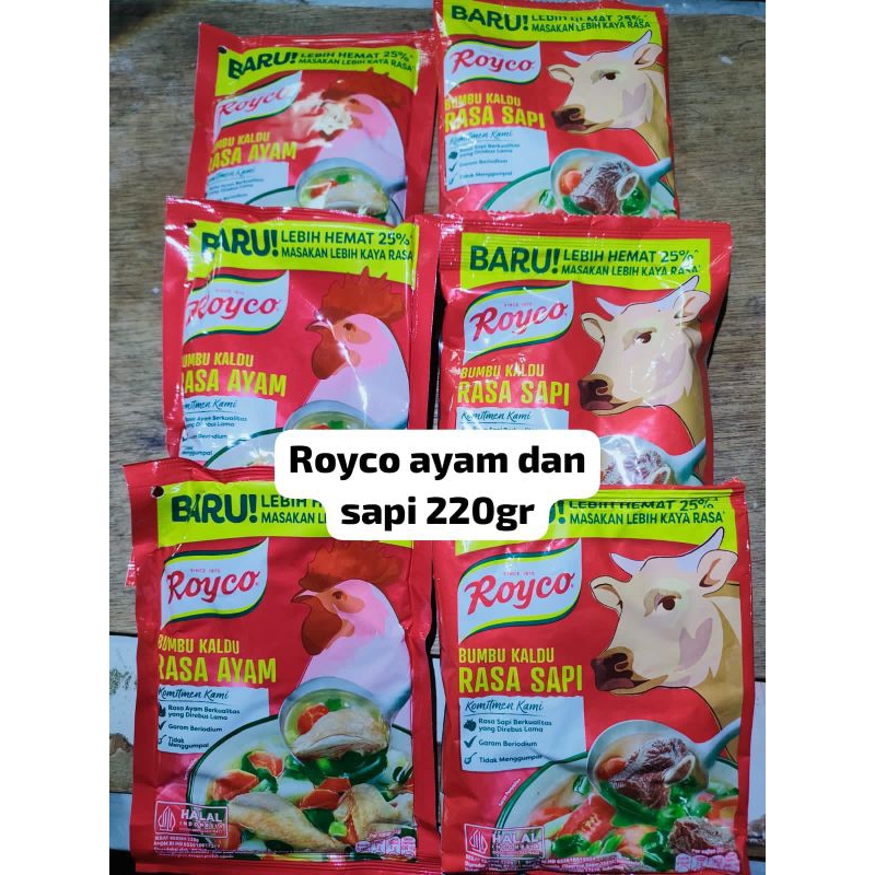 

Royco Kaldu Ayam Dan Sapi kemasan 220gr 100gr 9gr(sachet)