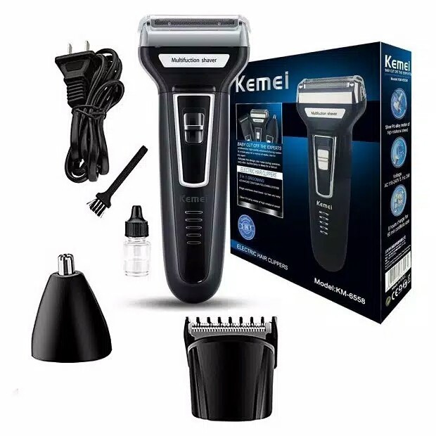 Pisau Cukur Kemei 6558/1407/809A/PG-232 Hair Clipper Shaver Trimmer Wireless 3 in 1 Alat Mesin Cukur