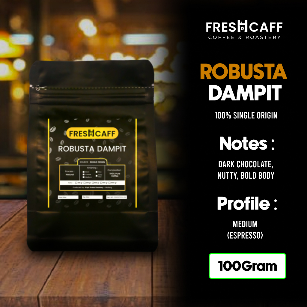 

Kopi Robusta Dampit Kopi Hitam Murni Tanpa Campuran 100 gram