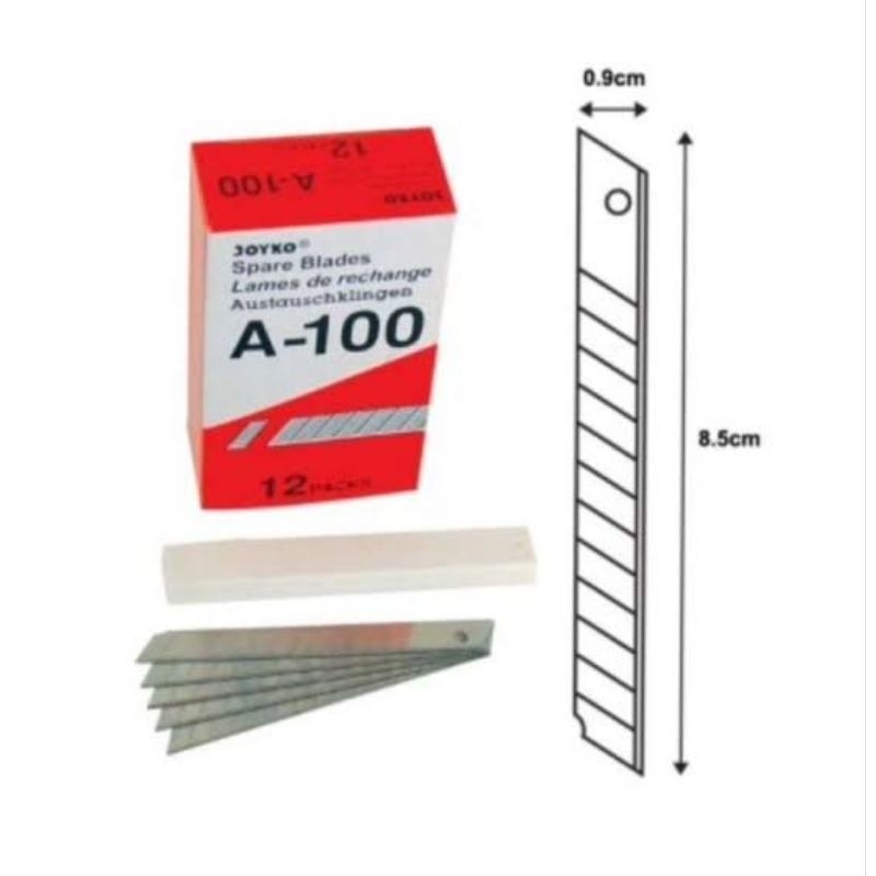 

( 12 Tube ) JOYKO - Isi Cutter Refil Kecil / Spare Blade A-100