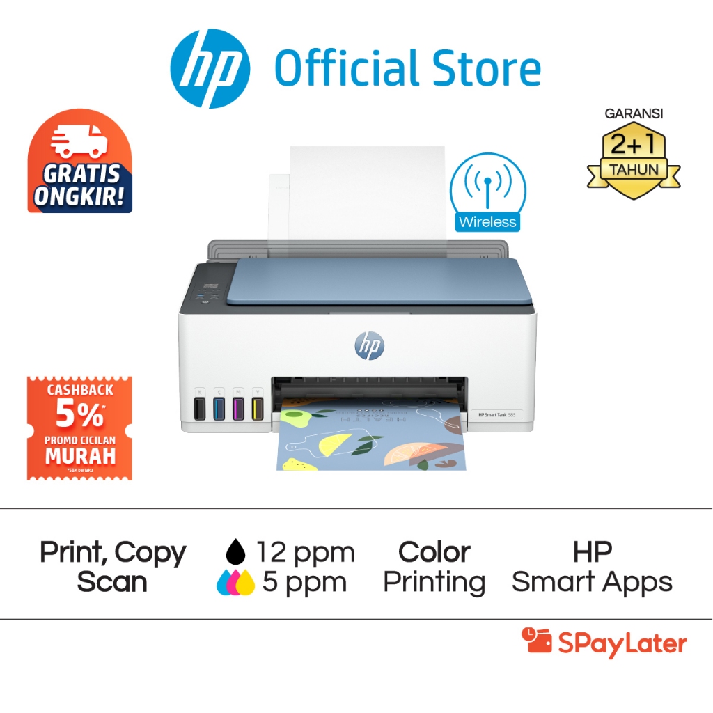 Spaylater 0% - Printer HP Smart Ink Tank 585 / 750 ADF / 720 / 615 Fax / 520 / 670 / 210 / All in On