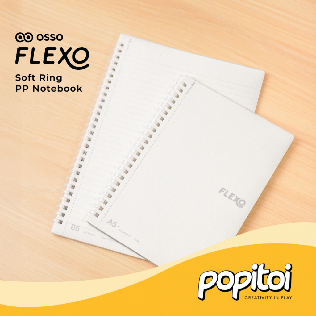 

OSSO Flexo Soft Ring PP Notebook A5 B5 Buku Binder