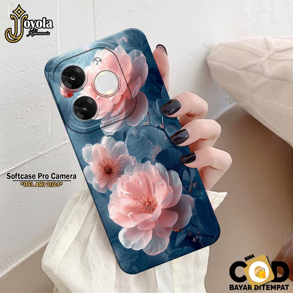 JOYOLA Case ITEL A80 2024 Terbaru - Fashion Case Bunga - Softcase ITEL A80 2024 - Pro Camera - Casin