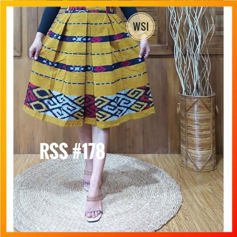 ROK TENUN PREMIUM / ROK TENUN MIDI JEPARA/ TENUN HALUSAN TENUN TROSO JEPARA MOTIF NUSANTARA karet pa