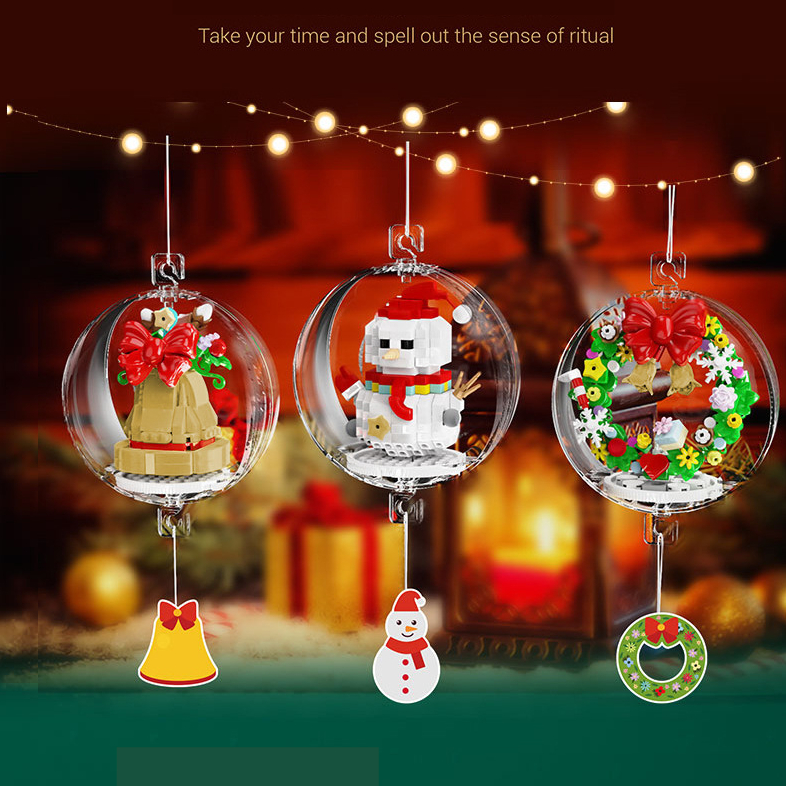 KZLY -  Ornamen Natal Gantungan Pohon Natal Balok Susun Puzzle Brick Christmas Tree Hiasan Pohon Nat