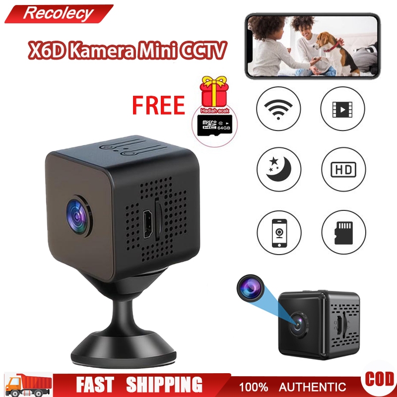 Kamera Mini CCTV 1080P Wifi Camera Mini Spy Cam Tersembunyi Kamera Pengintai Mini CCTV Baterai X6D