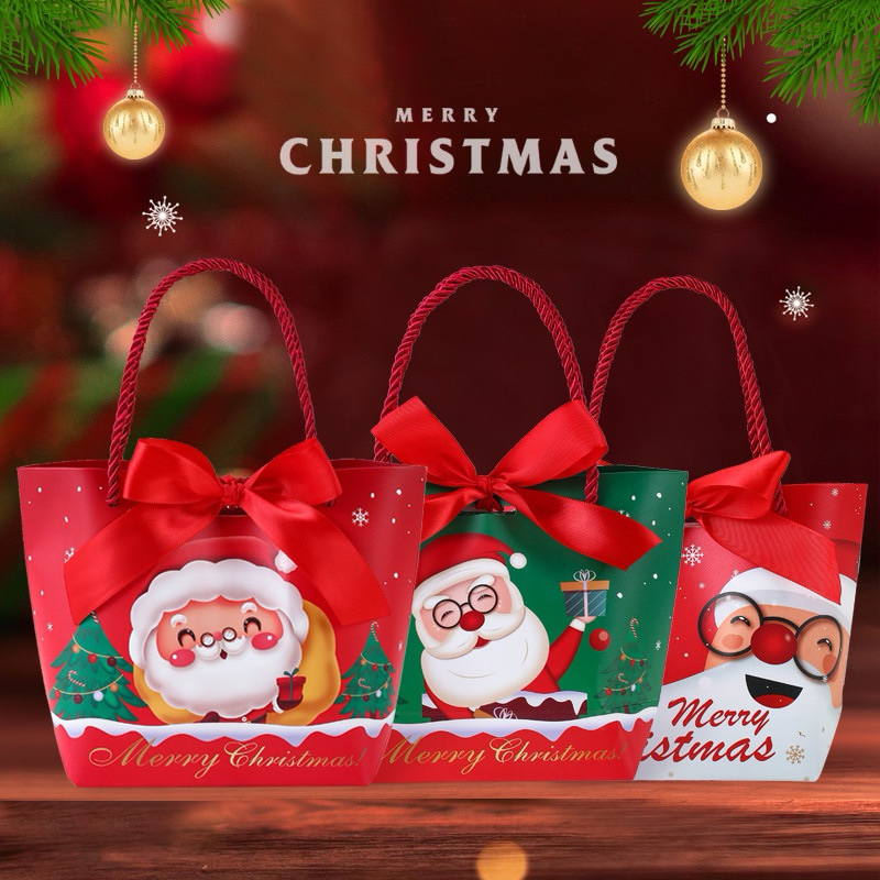 

TAS KADO GOODIE BAG PREMIUM MERRY CHRISTMAS NATAL DENGAN PITA DAN TALI JINJING