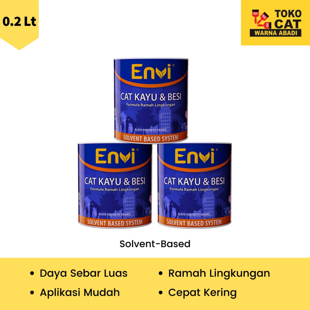 

CAT MINYAK ENVI WARNA STANDAR 0.2 LITER