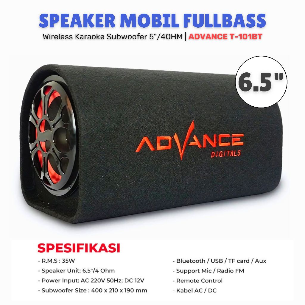 Advance T-102BT Speaker Bluetooth Aktif Portable Subwoofer 6.5Inch Karaoke Radio bisa Sambung Ke AKI