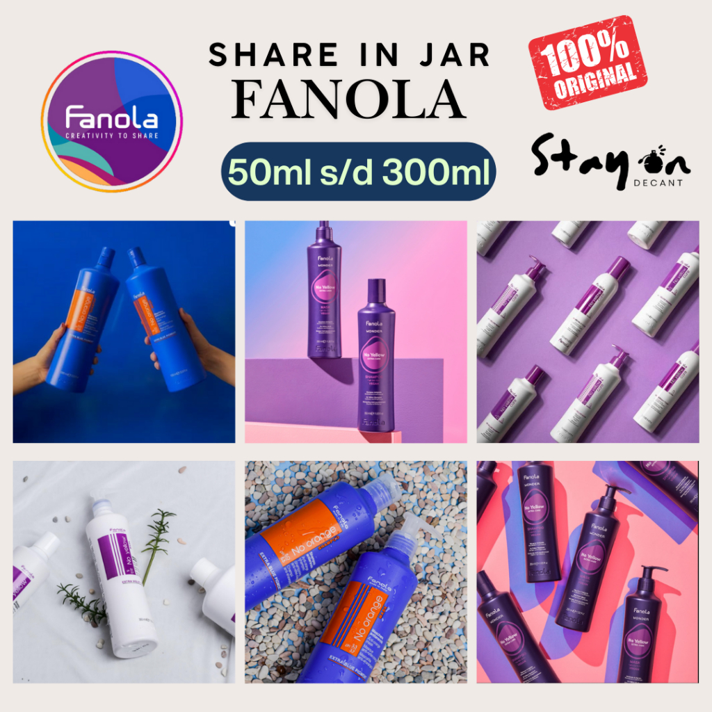 FANOLA - Share in Jar Fanola No Yellow Shampoo No Orange No Wonder Mask Masker Rambut Silver Grey