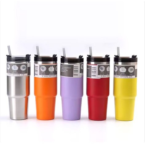 Tumbler Gelas Kapasitas besar 890 ml + Sedotan