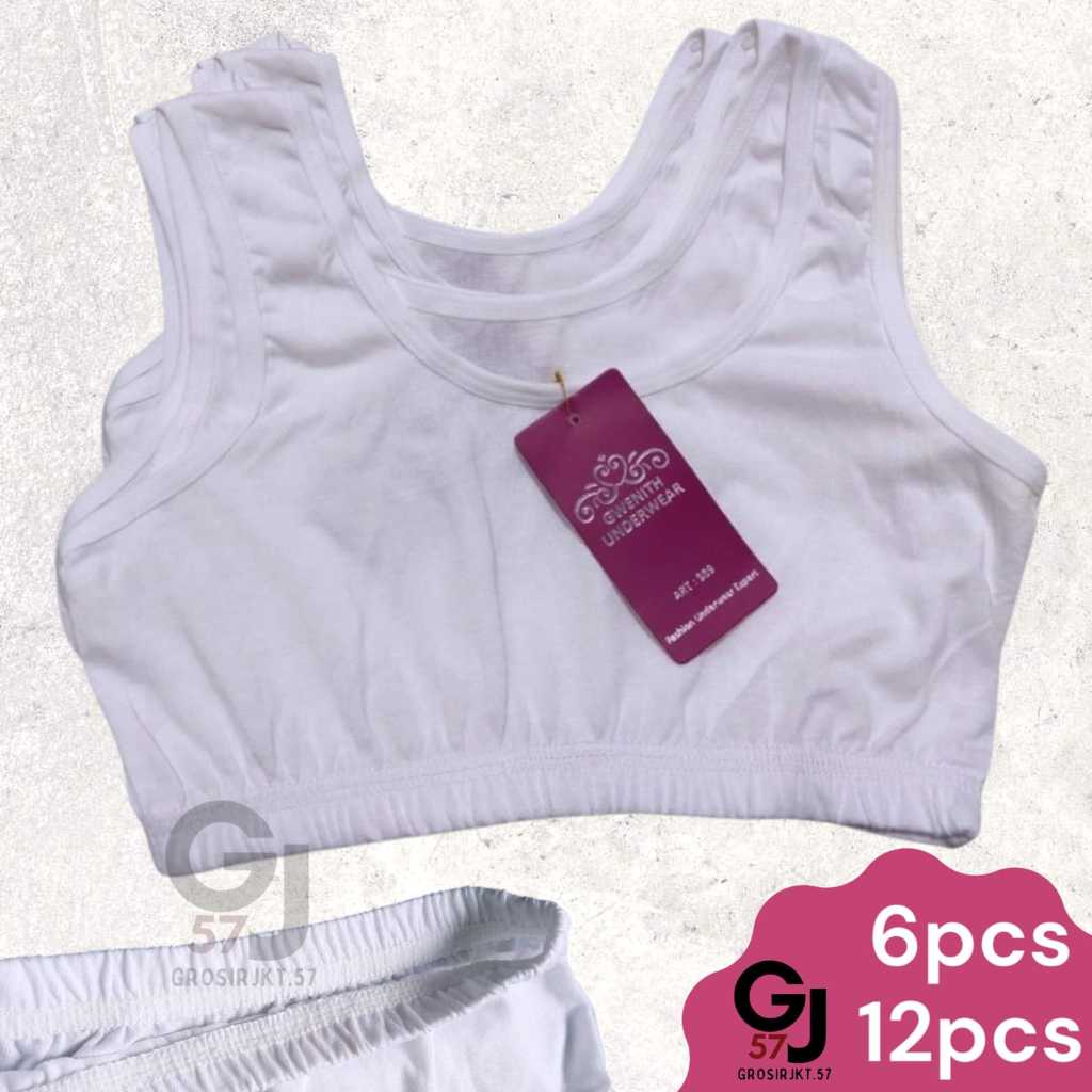 6 pcs Miniset Remaja Bra Anak Remaja Tanpa Kawat Tanpa Busa Bra katun Anak Remaja Sport Bra Miniset 