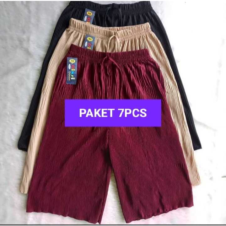 80RB DAPAT 7 PCS CELANA KULOT LIDI PLISKET PENDEK 7/8 TALI / KULOT LIDI PENDEK 7/8 MINIMALIS / CELAN