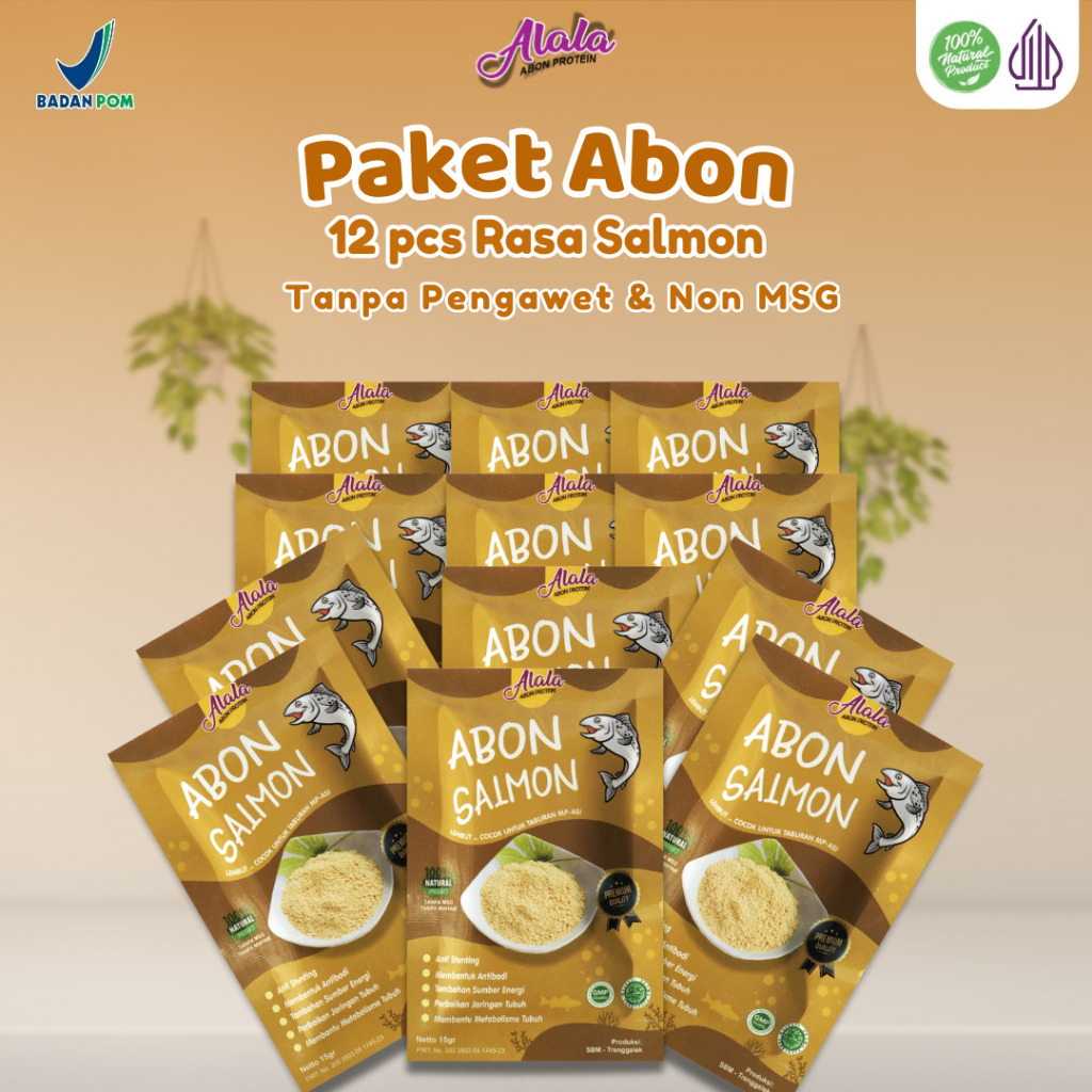 

[PAKET 12pcs] Alala Abon Mpasi Tanpa Pengawet Protein Tinggu Rasa Salmon Rasa Sapi Rasa Ayam