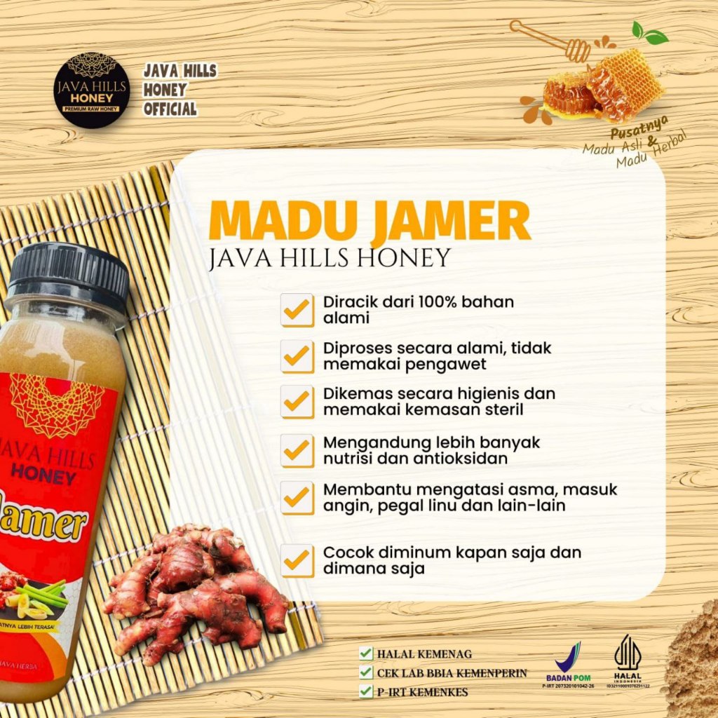 

Java Hills Honey Madu Jahe Merah 320gr