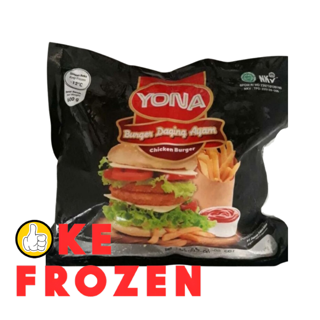 

YONA CHICKEN BURGER 600GR ISI 10 / PATTIES DAGING AYAM