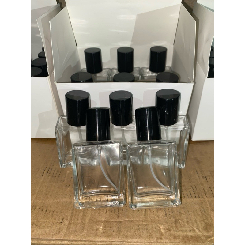 Botol parfum kotak 35ml - Botol spray kosong drat