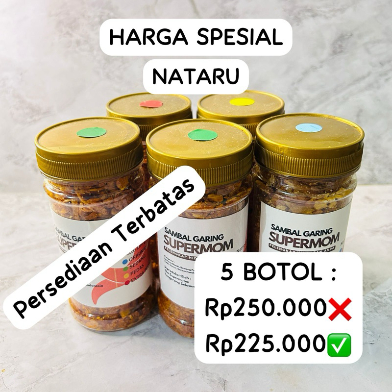 

Sambal Garing Supermom 100 gram - Harga Spesial NATARU 5 botol Rp225.000