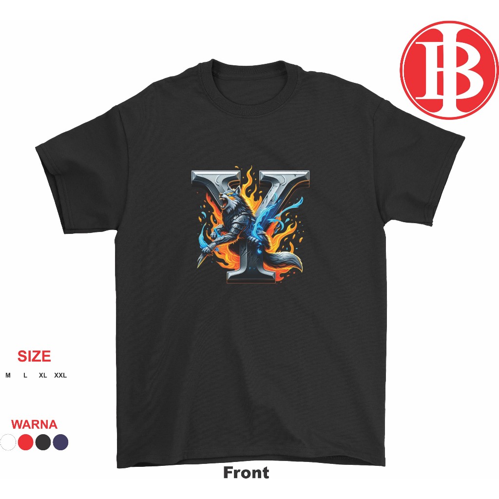 IB kaos atasan INISIAL NAMA Y kaos pria dan wanita bahan combed viral kece