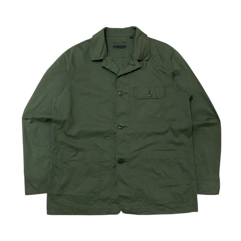 Outer Chore Jacket Uniqlo Green Pria Murah Original