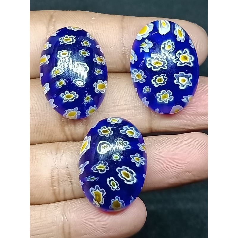 Batu Bunga Teratai Biru , Jumbo 30 x 20 mm