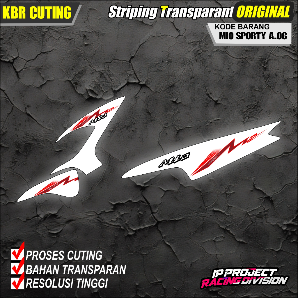 (COD) STIKER STRIPING ORIGINAL MOTOR YAMAHA MIO SPORTY TAHUN 2011 DESAIN HOLOGRAM TRANSPARAN
