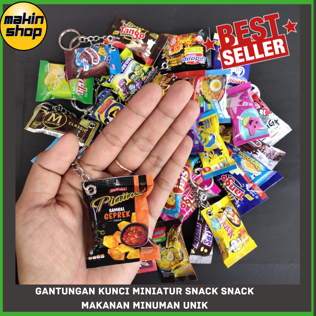 Gantungan kunci miniatur snack Random Ganci Mini Gantungan Kunci Unik Bisa Bayar Di tempat Makin Sho