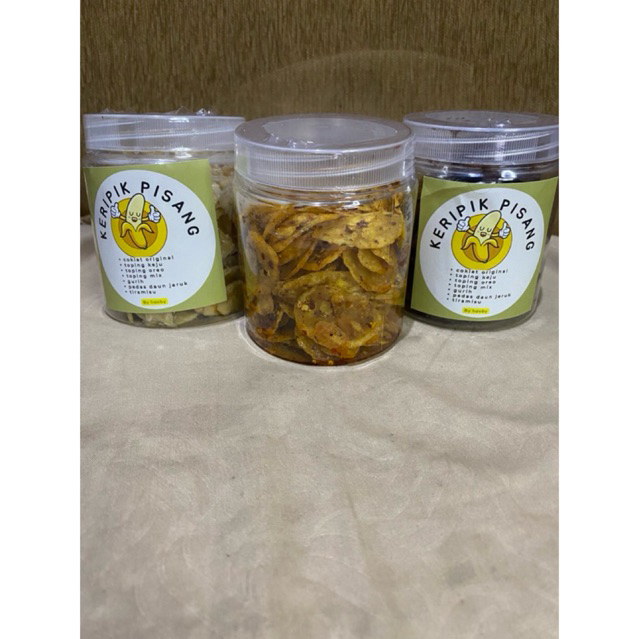 

kripik pisang pedas daun jeruk gurih daun jeruk coklat lumer