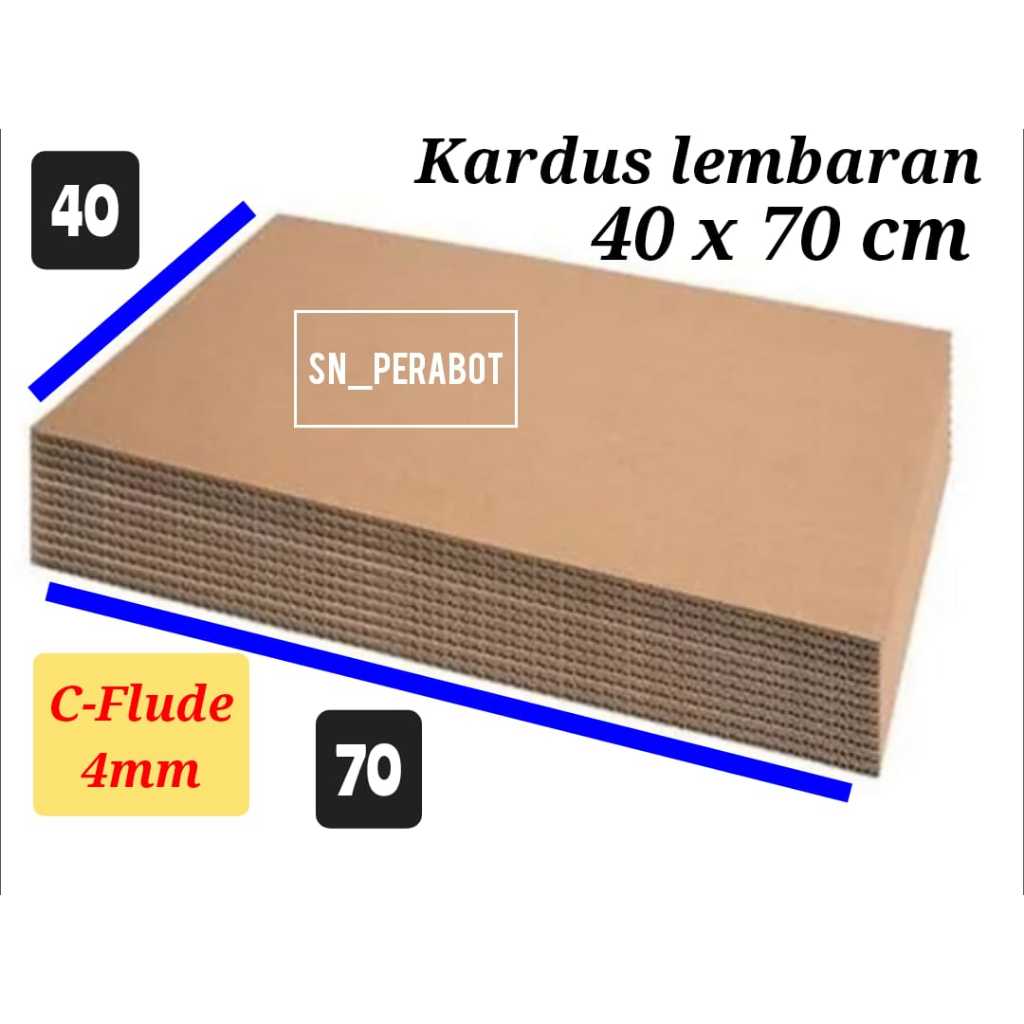 

C-FLUDE 4 MM 40x70 CM / 70x40 cm Kardus Karton Lembaran 40 X 70 cm Sheet Single Wall Corrugated C FLUDE 4MM