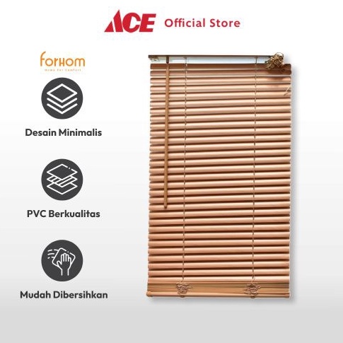 Murah Meriah Ace Forhom 4X18 cm Venetian Blind Pvc  Cokelat Tirai Penutup Kerai Hordeng Penghalau Ca