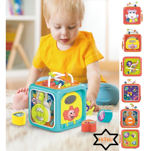 Sensory Play Drum Kotak Musik Mainan Edukasi Anak Bayi Puzzle Cube Box Permainan