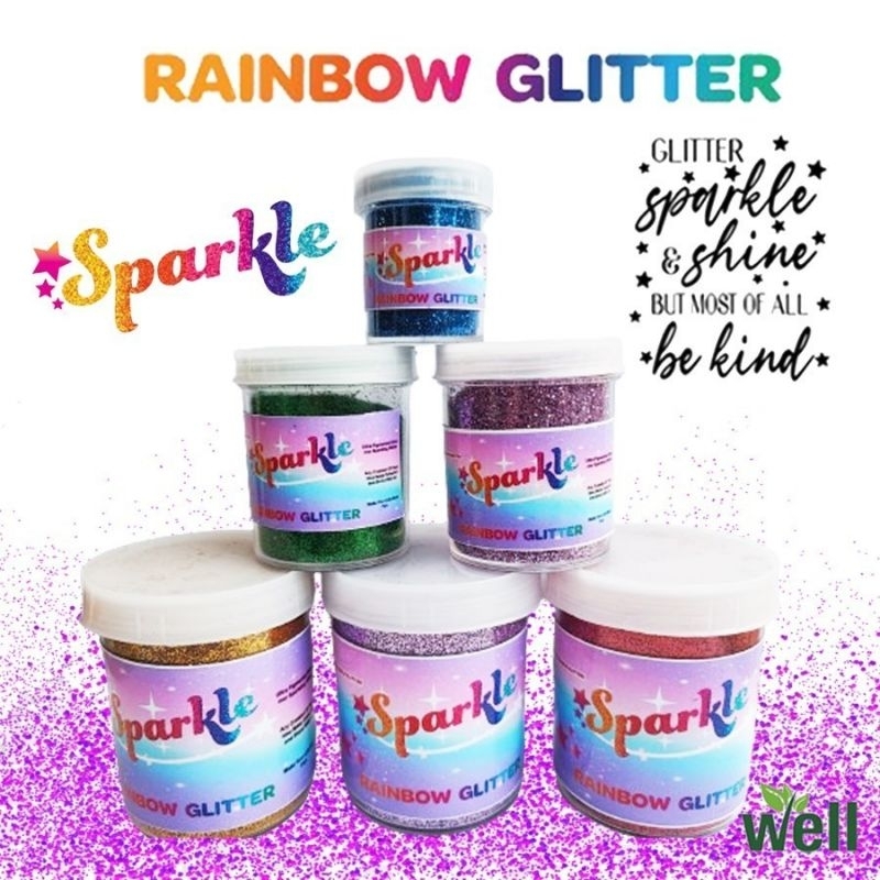 Glitter Bubuk Warna Stabilo Powder Serbuk Glitter Art Craft 20ml 50ml 100ml Serbaguna Gliter Serbuk 