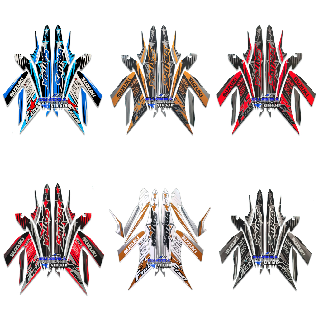 STIKER STRIPING & LIS LES BODY MOTOR SUZUKI SATRIA FU 2014 FULLSET
