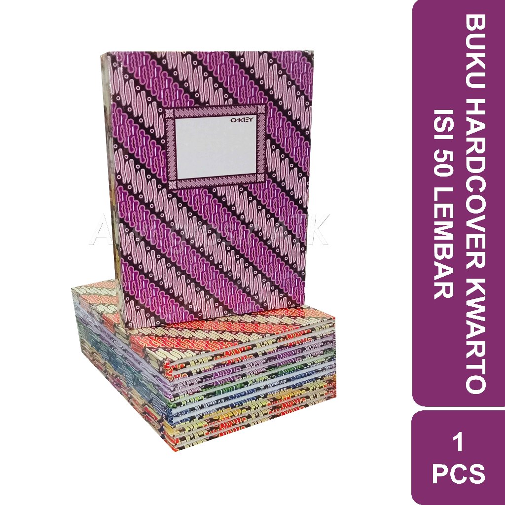 

50 LEMBAR | BUKU HARDCOVER KWARTO (21 x 16 CM) KIKY OKEY | 1 PCS