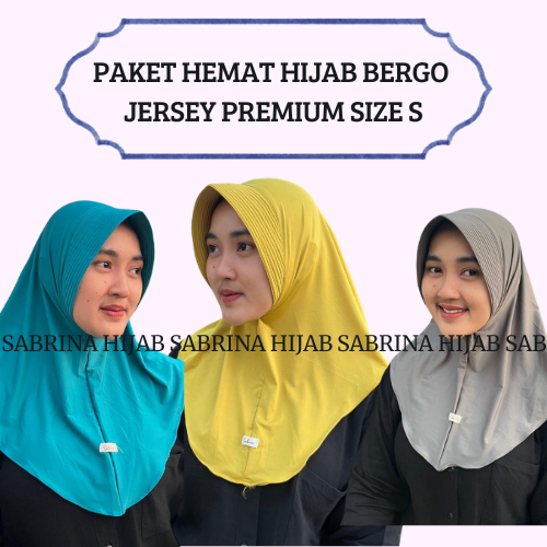 (PROMO HEMAT 3 HIJAB) BERGO SAKIRA SIZE S BAHAN JERSEY PREMIUM GRADE A BERLABEL KAIN PREMIUM