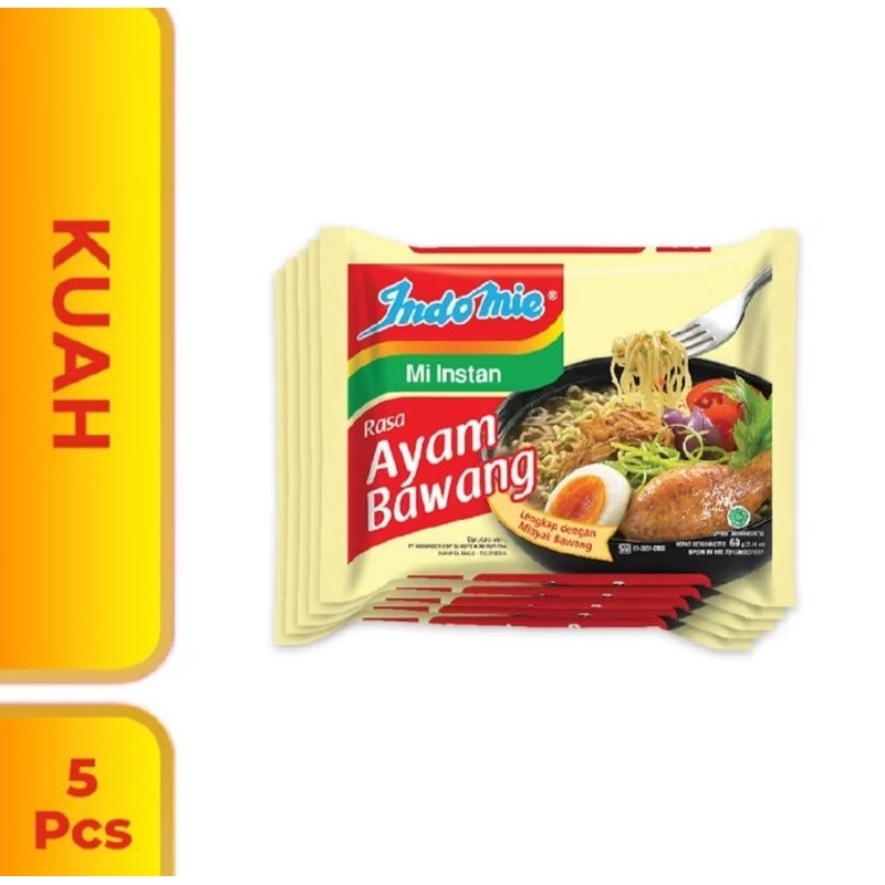 

Indomie ayam bawang mie instan kuah isi 5bungkus