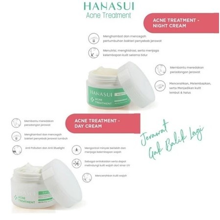 Hanasui Paket Cream Acne Treatment Siang & Malam / Acne Cream Day & Night