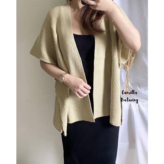 BELANJA SS CAMILLA BATWING OUTER OUTER RIB RAJUT TEBALCAN RIB RAJUT TEBAL
