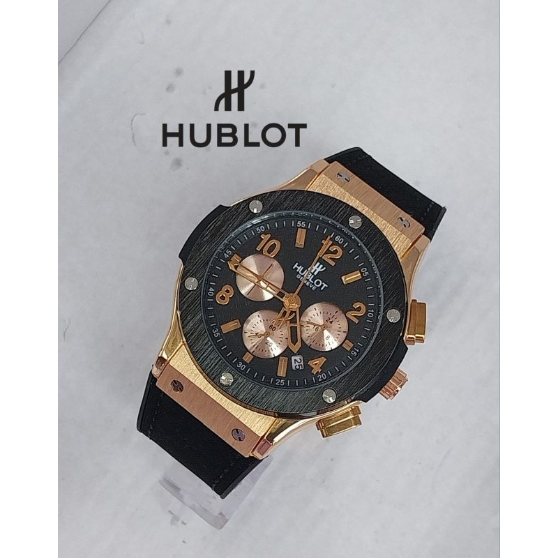 Jam Tangan Hublot Chrono Leather Rubber Super Premium Jam Tangan Pria