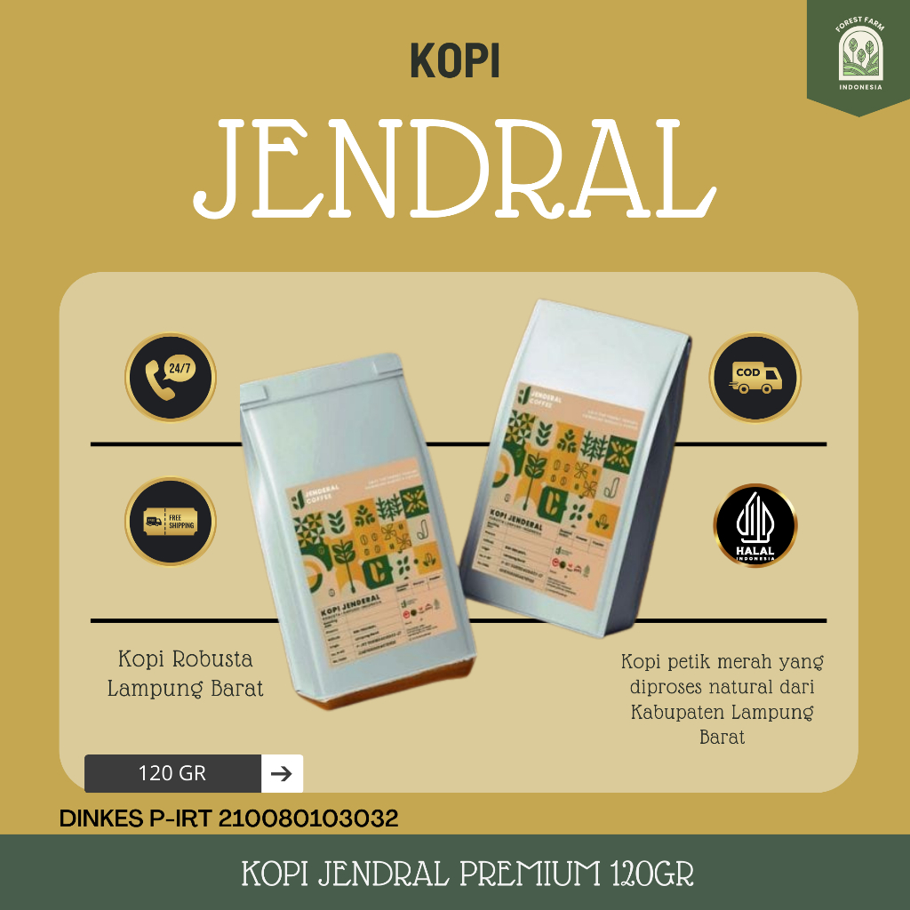 

Kopi Jenderal Petik Merah- Kopi Robusta Asli Lampung Barat 120gr