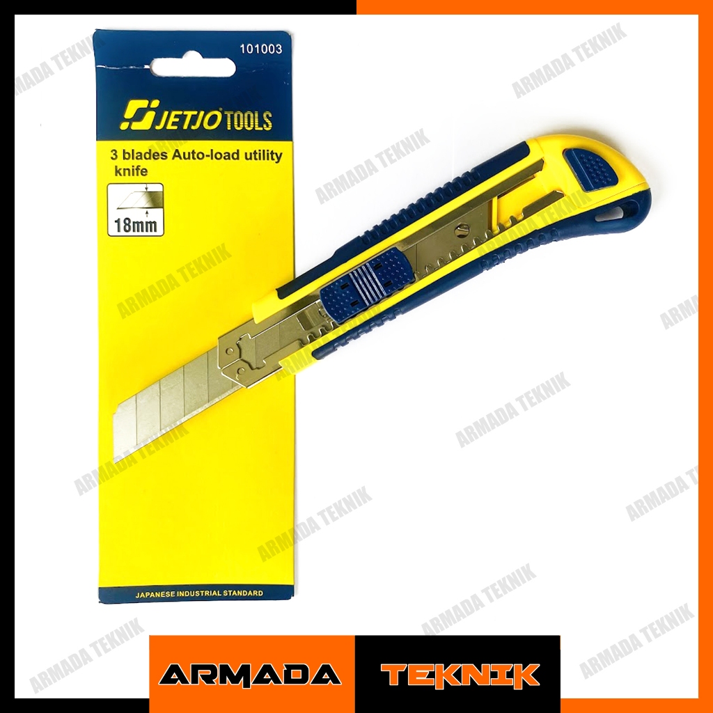 

JETJO TOOLS Cutter Pisau Super Tajam 3 Pisau Refill 18mm Besar