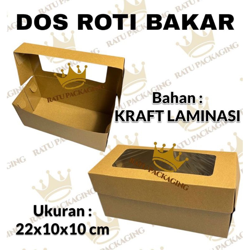 

RATU | DOS KRAFT LAMINASI ROTI BAKAR (365Gsm) / Kardus Kotak Box Kraft Laminasi Roti bakar Donat Bomboloni Cromboloni