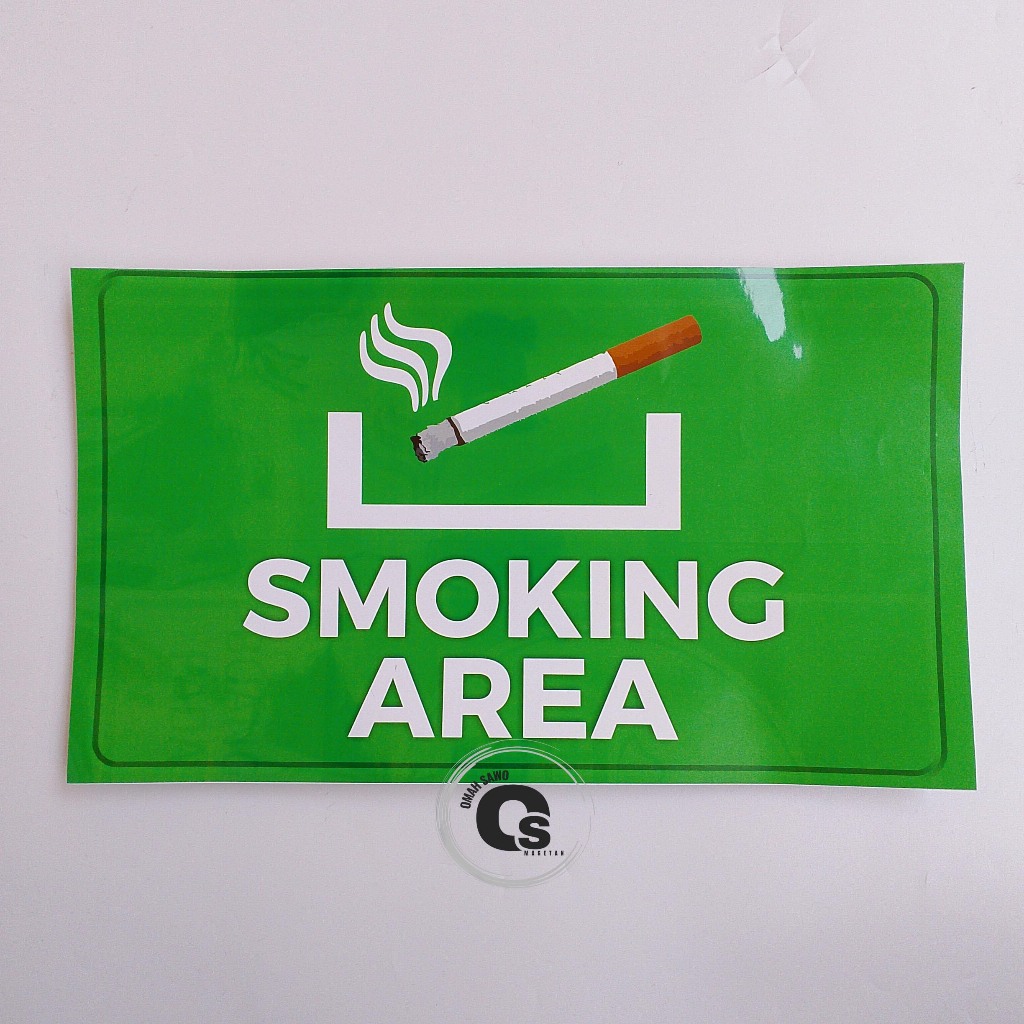 

Stiker Smoking Area - Area Merokok - Stiker Tempat Untuk Merokok