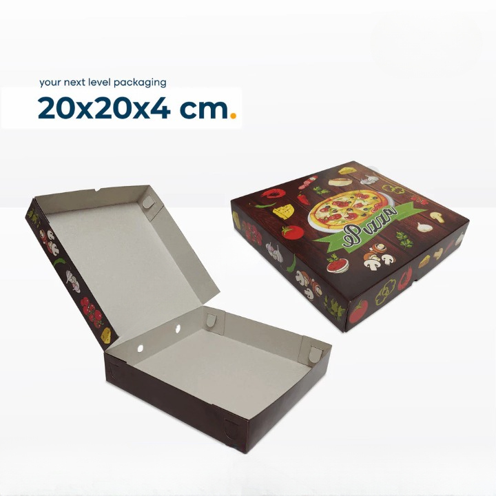 

(10pcs) Box Kotak Packaging Snack Makanan Pizza Kardus Duplek Cemilan Size 20x20x4cm