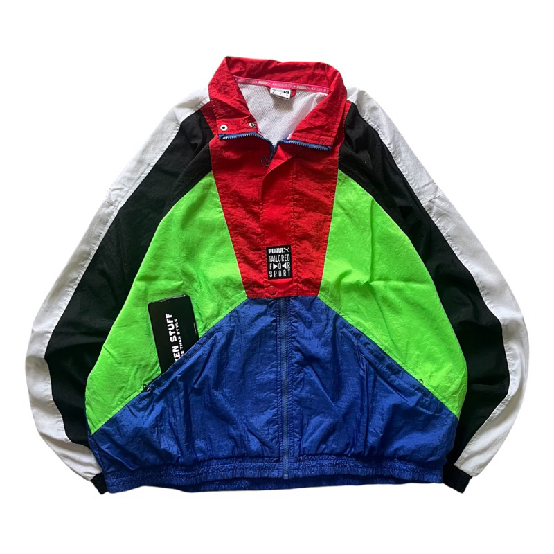 MULTICOLORED WINDBREAKER PUMA TAILORED FOR SPORT | JAKET VINTAGE PUMA | JAKET PUMA SECOND ORIGINAL