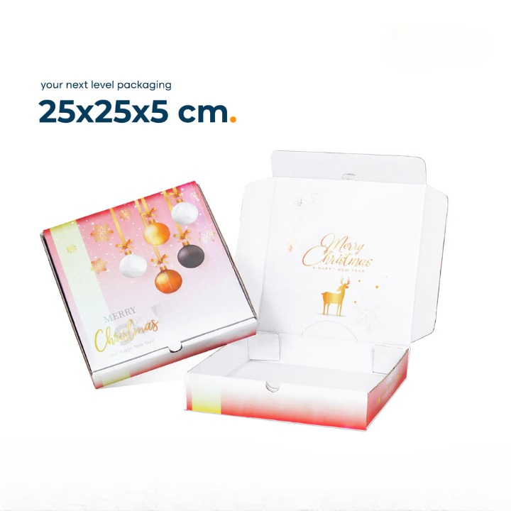 

(10pcs) Box Natal Packaging Toples Kuker Cookies Nastar Dus Hampers Chirstmas Size 25x25x5cm