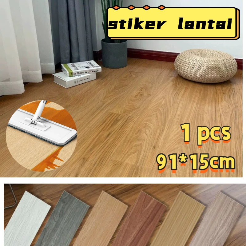 1PCS Floor Vinyl Lantai Stiker / Stiker Lantai Perekat Motif Kayu / Vinyl Lantai Premium Flooring / 